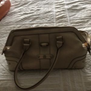 Cream leather handbag
